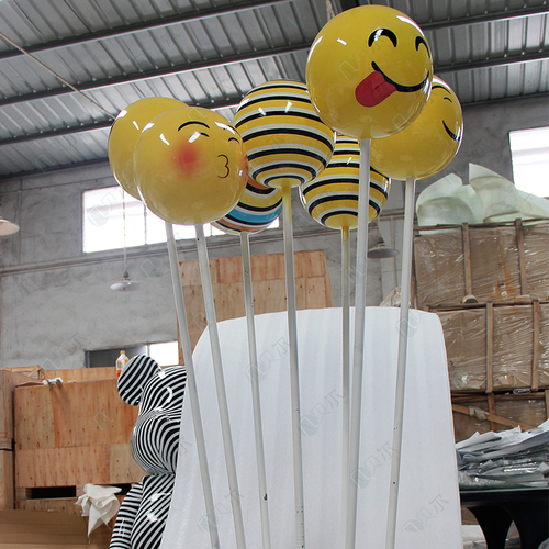 创意玻璃钢表情气球摆件雕塑